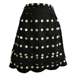 Floreat Skirt SiLK CoTToN Tiered Scalloped Layers Hem Polka Dot Cotton Zip Lined
